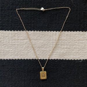 NWOT Bracha 14k GF Initial Card Necklace